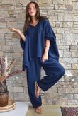 Suri Cushion Cotton Artist Smock Navy 